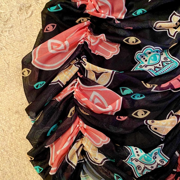 Misguided Mesh Ruched Mini Skirt - Picture 4 of 4